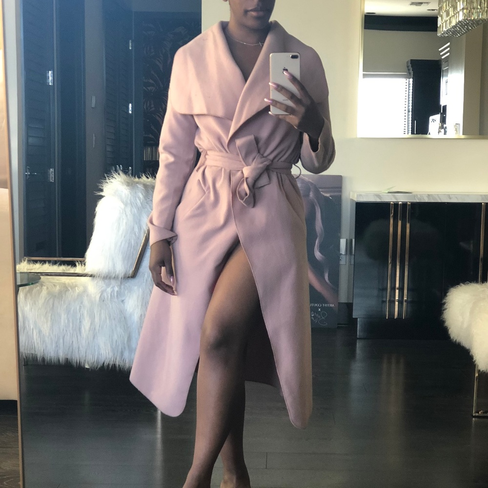 Pink Waterfall Trench Coat
